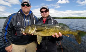 Danny and Pete with a Wabatongushi Lake Walleye.